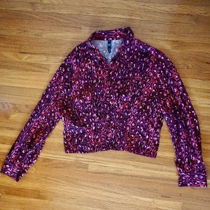 Zara Leopard Print Button Down Blouse